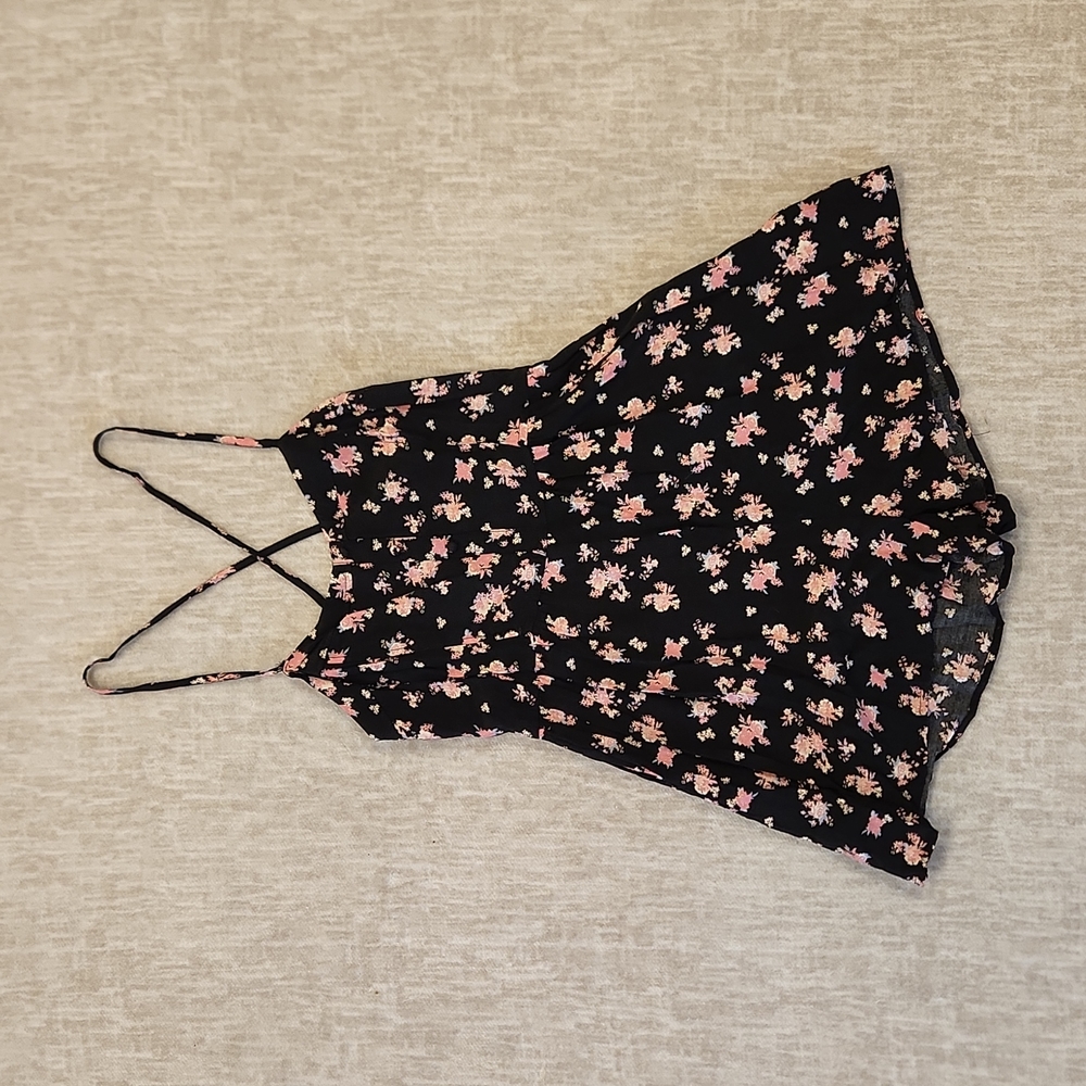 Garage Black Floral Romper